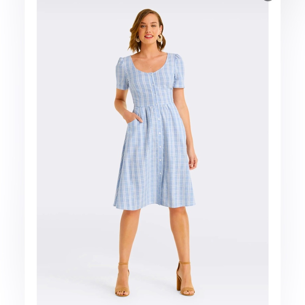 Draper James Linen Button Front Dress Size Small (size 4)
